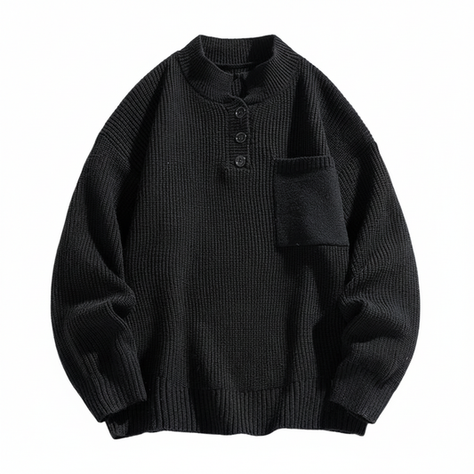 Men's Henley Pocket Sweater