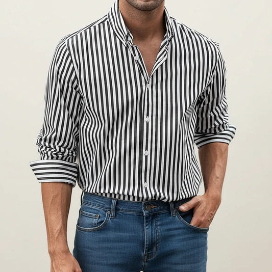 Men's Striped Button-Down Shirt