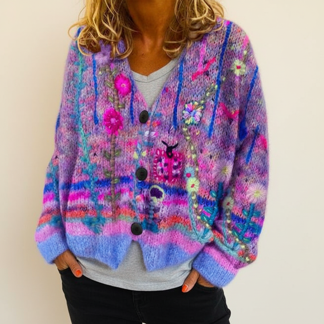 Women's Floral Embroidered Cardigan