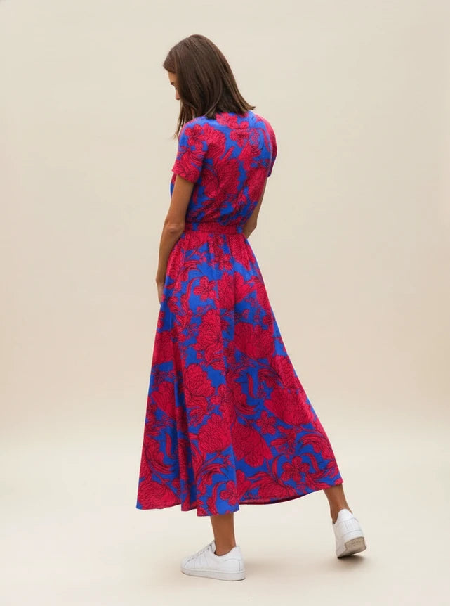 Floral Wrap Midi Dress