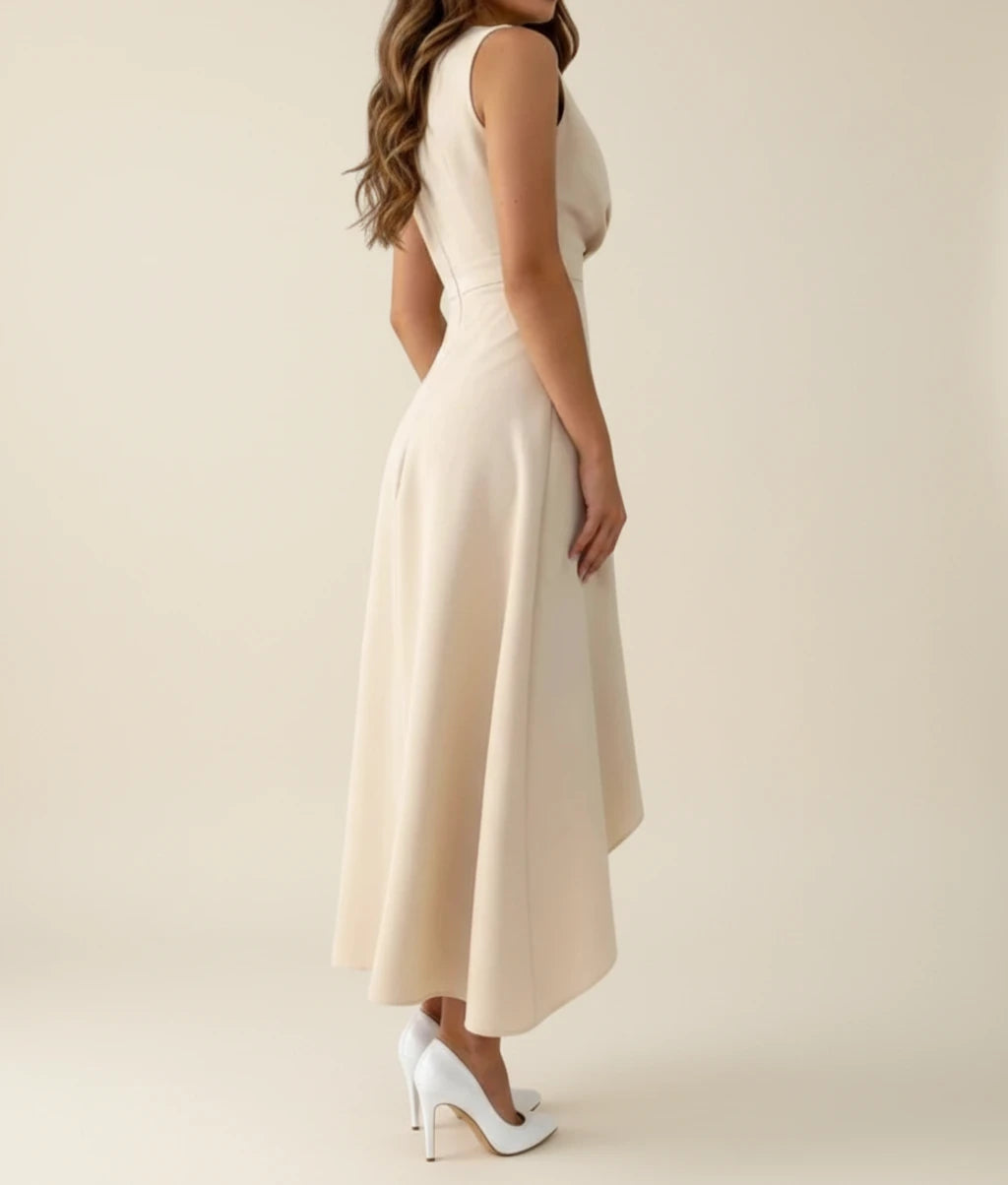 Elegant Wrap Sleeveless Midi Dress