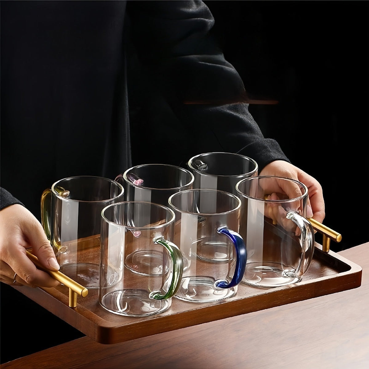 Borosilicate Glass Mug with Wooden Handle