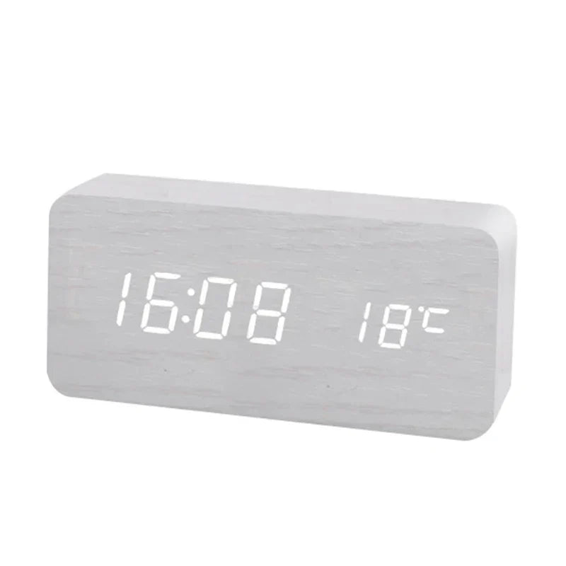 Niropi | Digital Wooden Alarm Clock | LED Display, Silent Operation