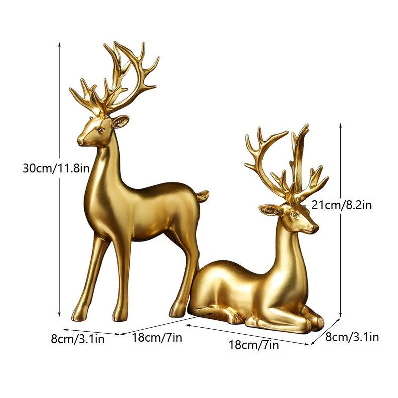 Niropi | Golden Couple Deer Figurines
