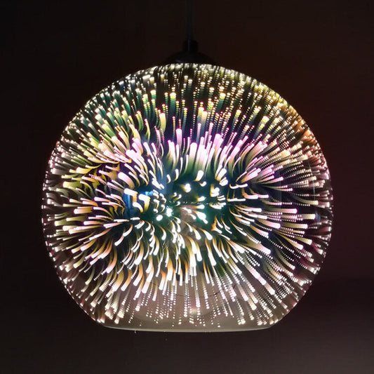 Niropi | Modern Creative 3D Colorful Firework Glass 1-Light Dome Pendant Lamp