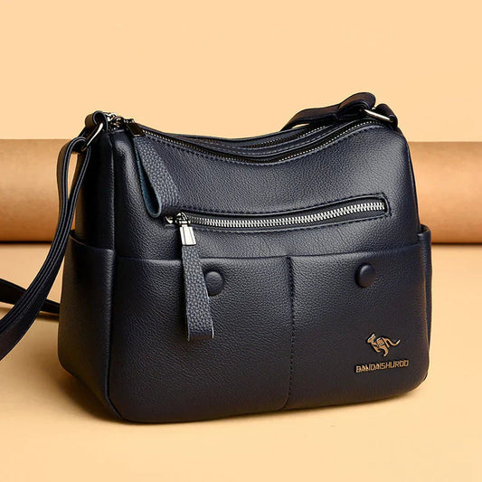 Crossbody Bag with Zipper Pockets and Adjustable Strap