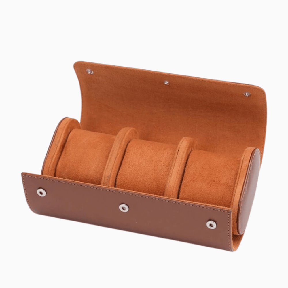 Leather Travel Watch Case for 1–3 Watches