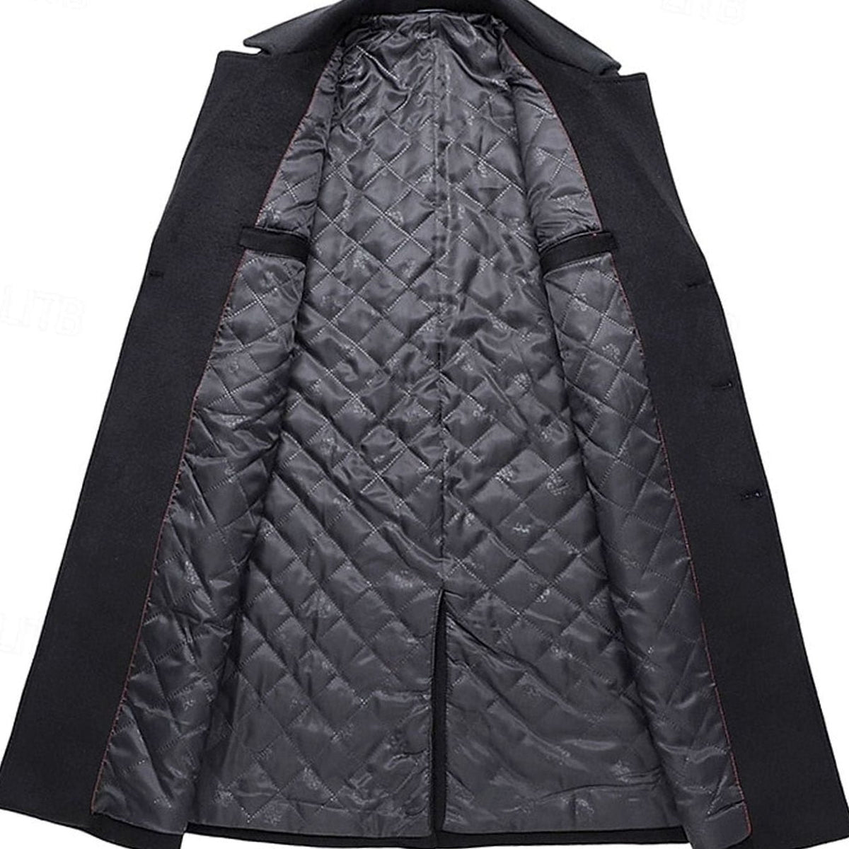 Men's Tailored Double-Breasted Long Wool Winter Coat