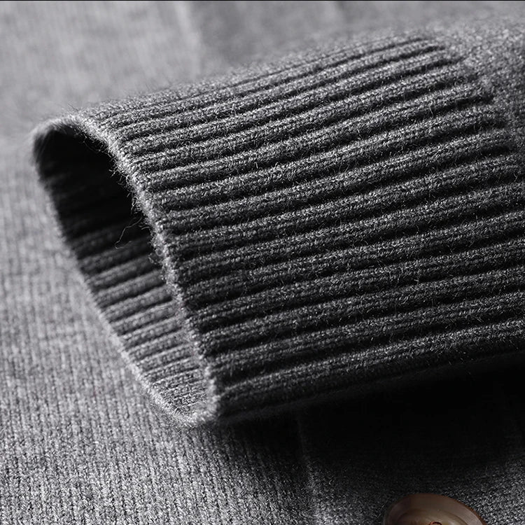 Image of Men's Button-Down Ribbed Knit Sweater