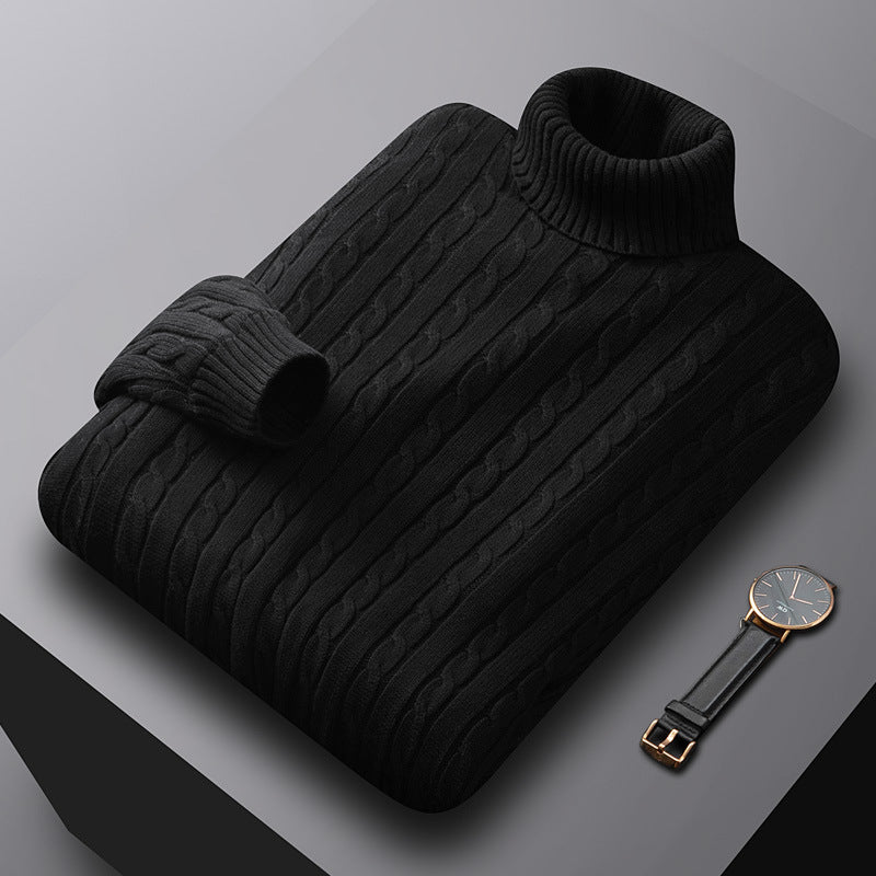 Image of Men's Cable Knit Turtleneck Sweater