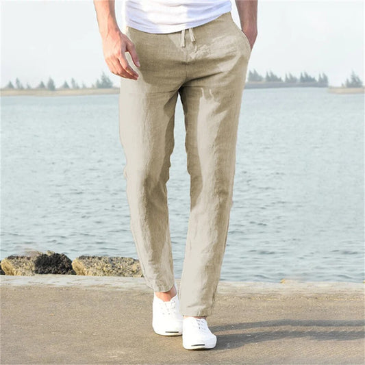 Image of Men's Straight Leg Drawstring Casual Pants