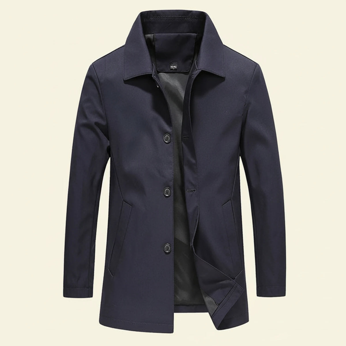 Men's Minimalist Mid-Length Overcoat