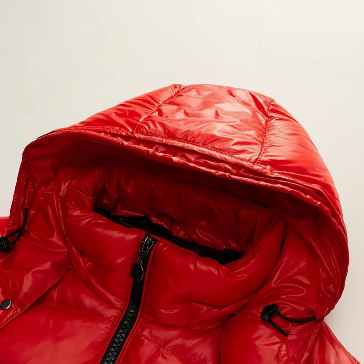 Men's Glossy Hooded Puffer Jacket