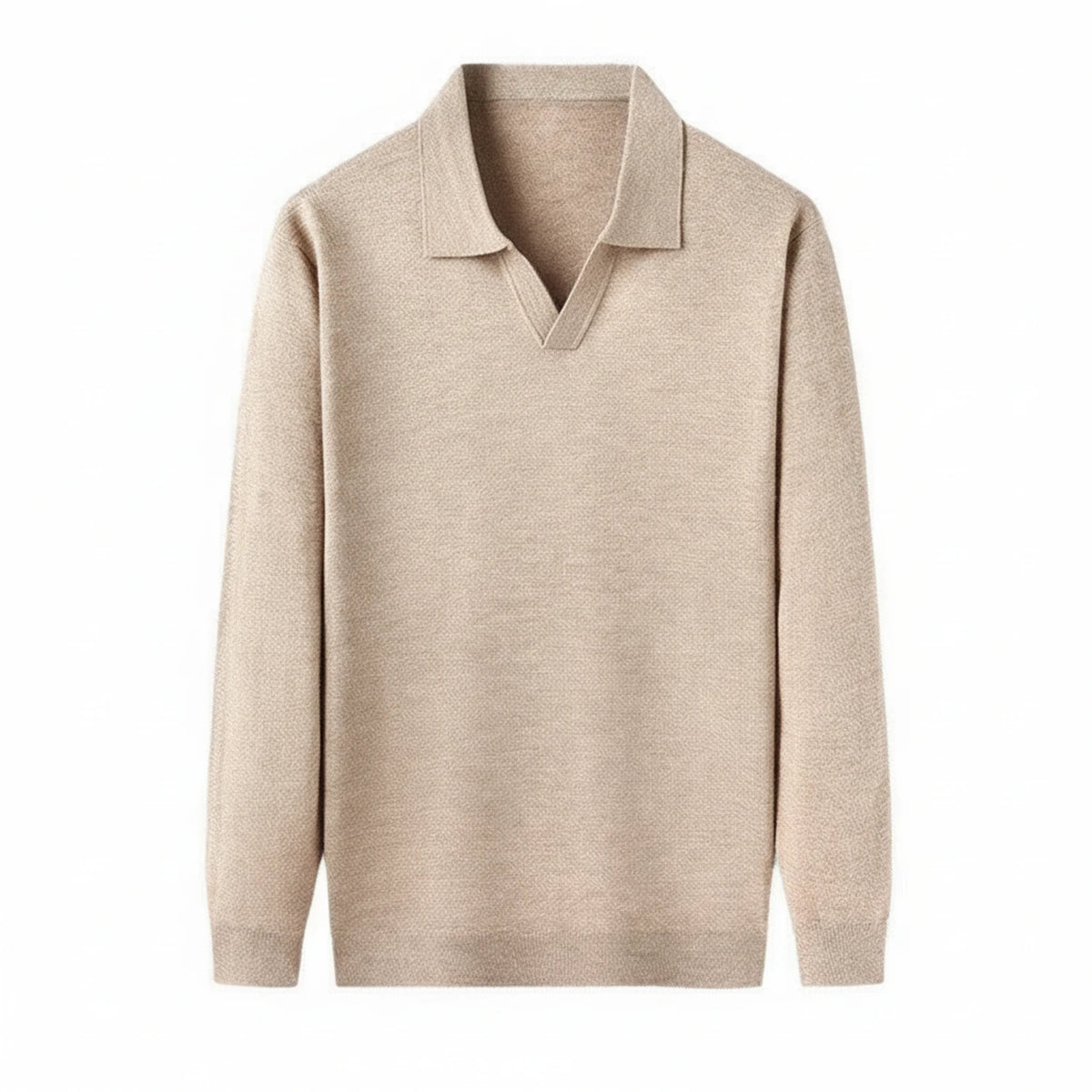 Men's Long-Sleeve Knit Polo Sweater
