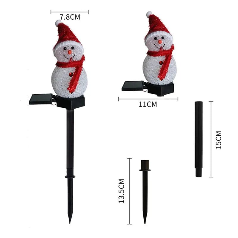 Snowman Solar Lights — Sunlight Charging, Warm LED Illumination