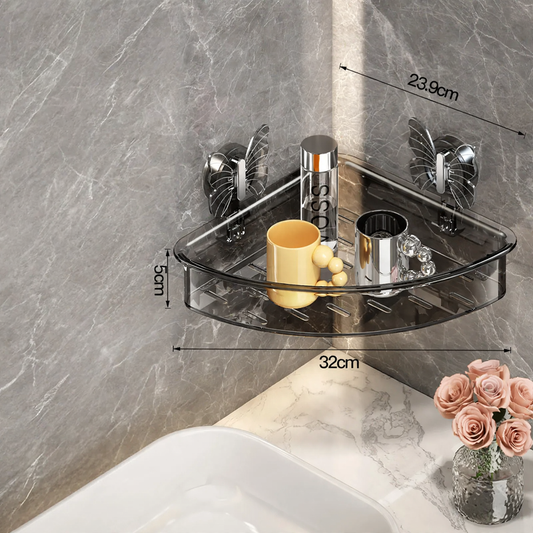 Triangular Bathroom Corner Shelf with Suction Cups