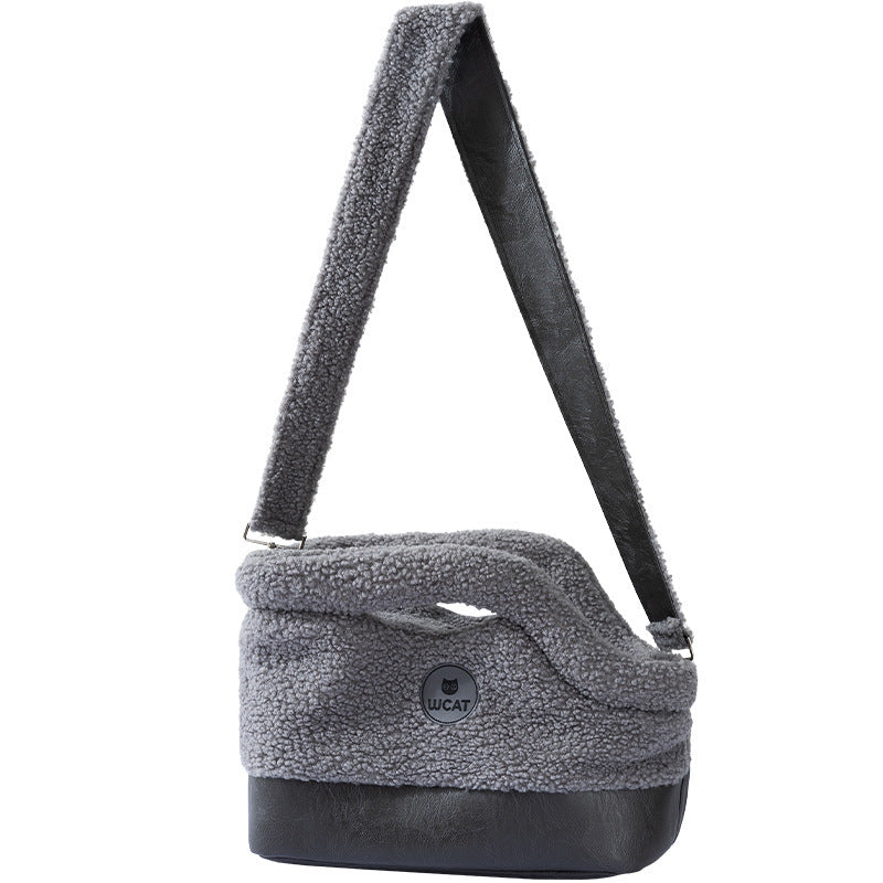 Warm-Lined Lambskin Pet Tote Bag