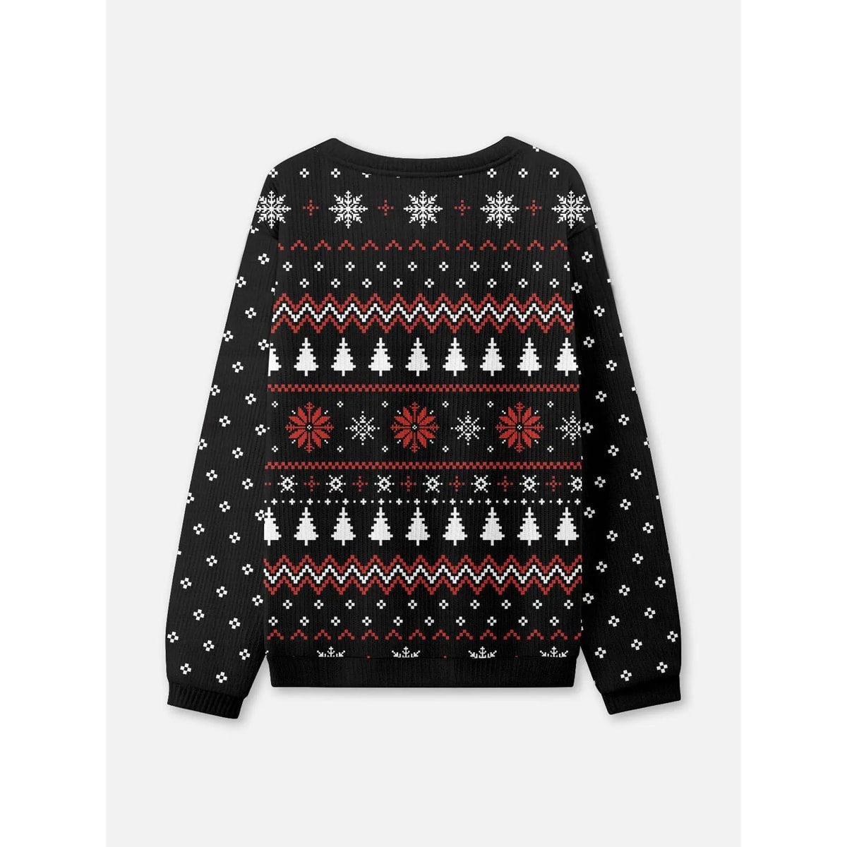 Women's Funny Ugly Christmas Crew Neck Sweater with Fair Isle and Goblin Graphic