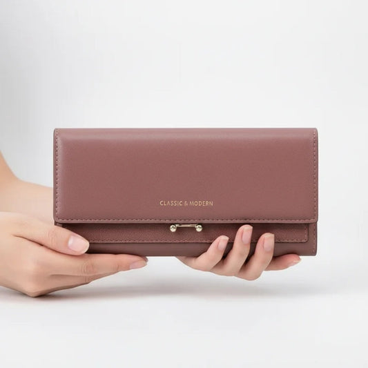 Women's Wallet - Spacious Design with Phone Compartment and Elegant Details