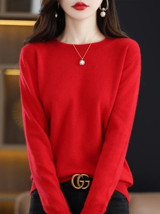 Image of Women's Fitted Crew Neck Sweater