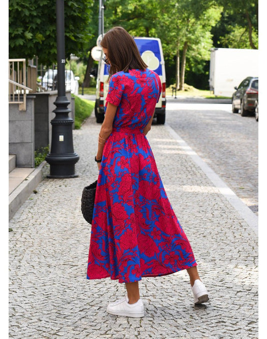 Image of Women's Floral Wrap Midi Dress