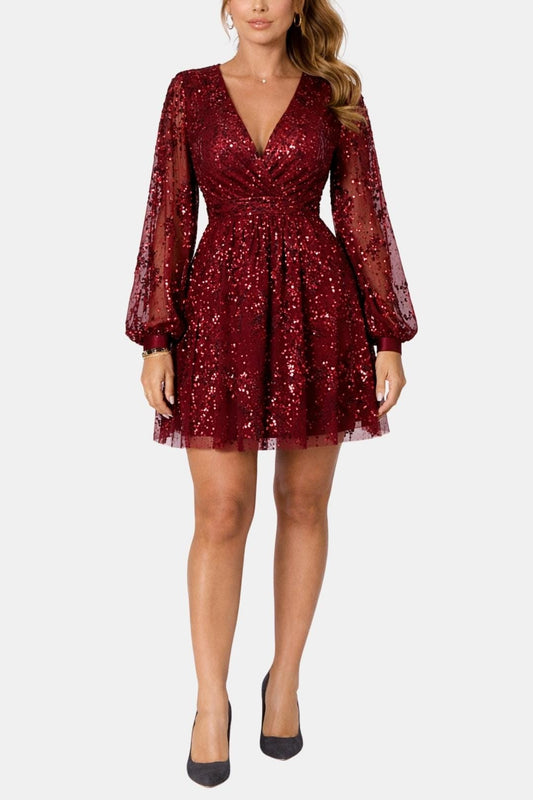 Image of Women's Long Sleeve Fit & Flare Mini Dress
