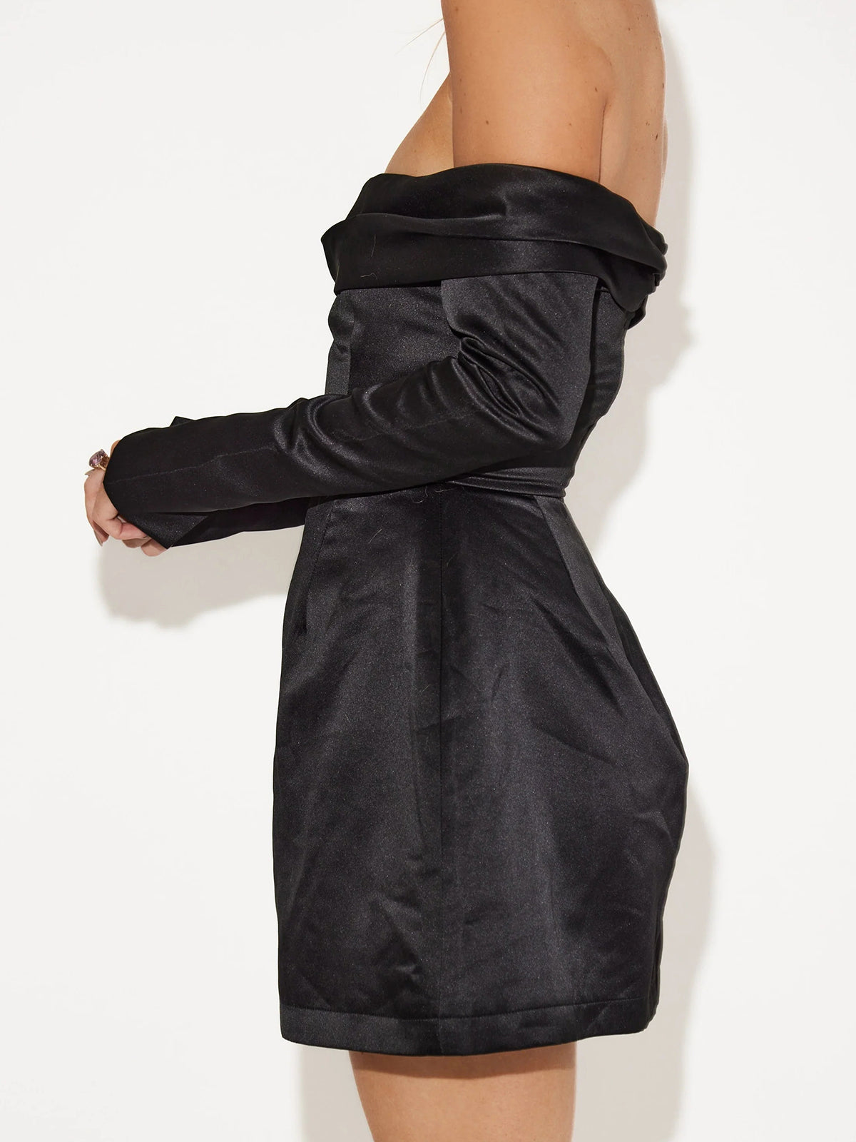 Image of Women's Long Sleeve Off-Shoulder A-Line Mini Dress