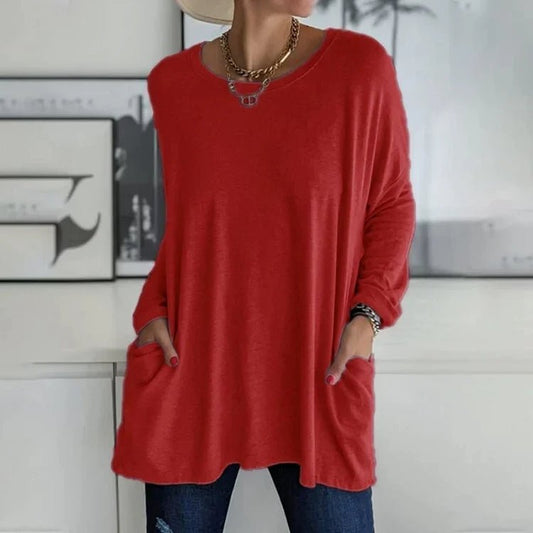 Image of Women's Long Sleeve Pocket Tunic Top