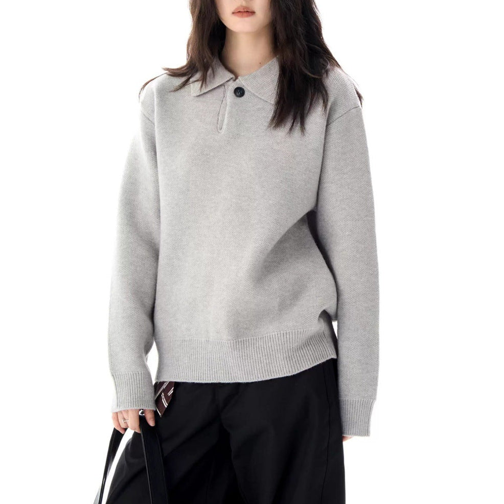 Image of Women's Polo Ribbed Knit Sweater
