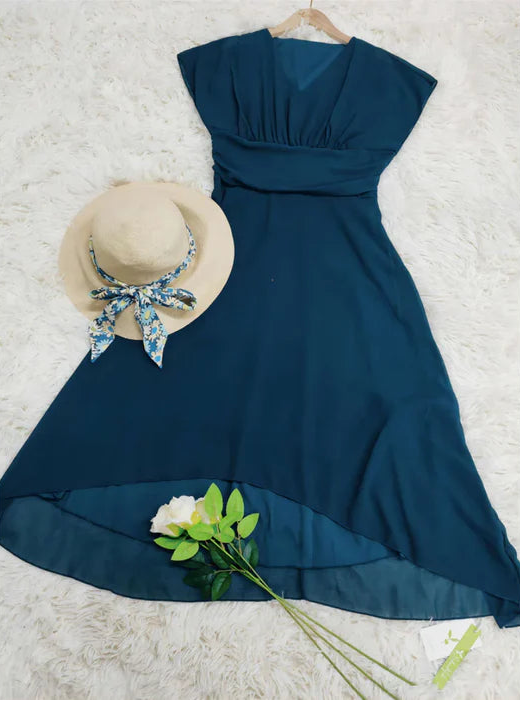 Image of Women's V-Neck A-Line Midi Dress