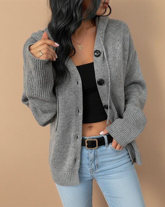 Women's Hooded Cardigan Sweater