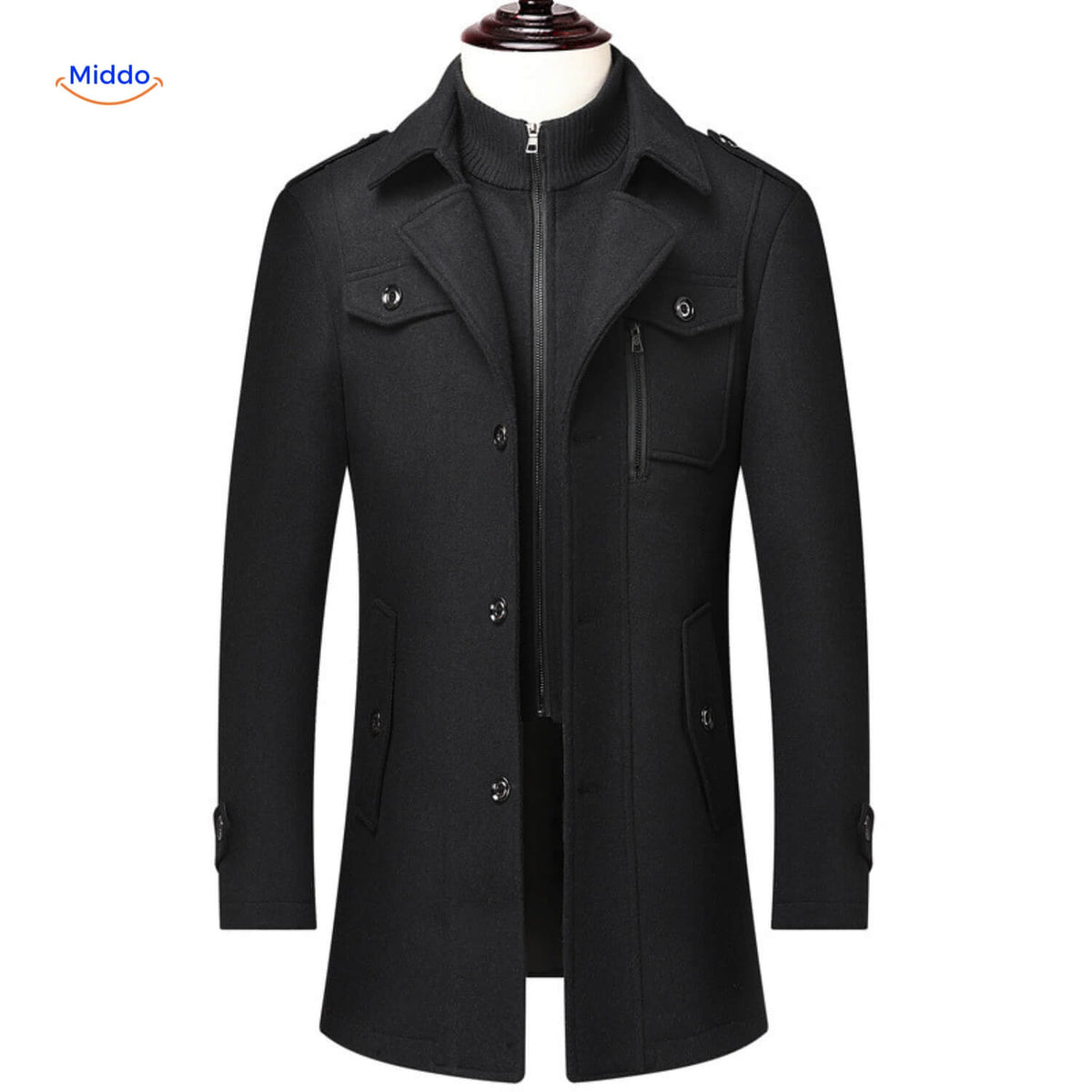 WoolGuard™ Winter Coat | Wool Blend, Double Collar & British Heritage Style