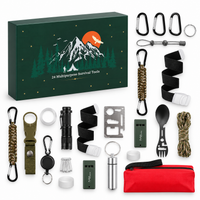 24-Day Advent Calendar with Outdoor Tools | Camping & Hiking Accessories | Christmas Countdown Set with Assorted Utility Tools
