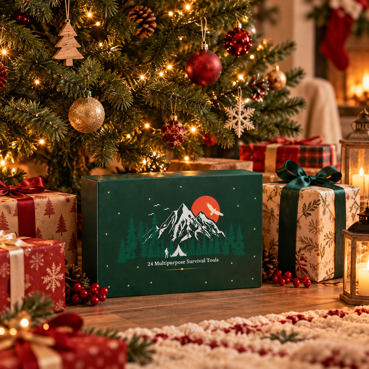 24-Day Advent Calendar with Outdoor Tools | Camping & Hiking Accessories | Christmas Countdown Set with Assorted Utility Tools
