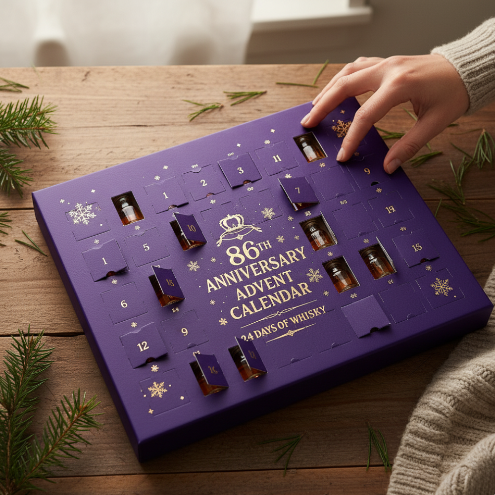 24-Day Whiskey Advent Calendar - Decorative Countdown Display