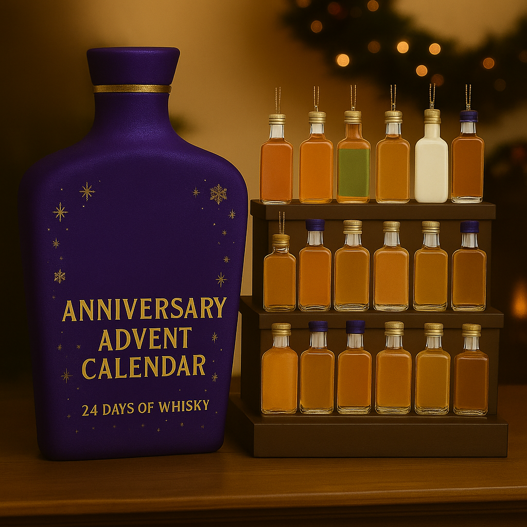 24-Day Whiskey Advent Calendar - Decorative Countdown Display