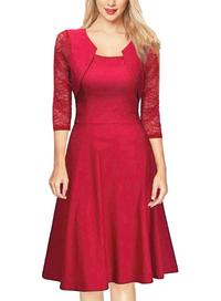 Elegant Lace A Line Midi Dress