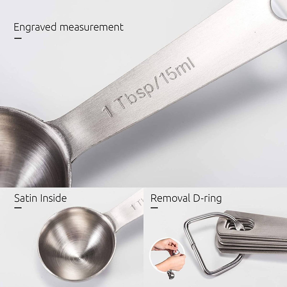 9-Piece Stainless Steel Measuring Spoon Set for Dry and Liquid Ingredients