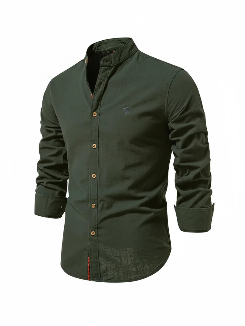 Men's Band Collar Stylish Shirt