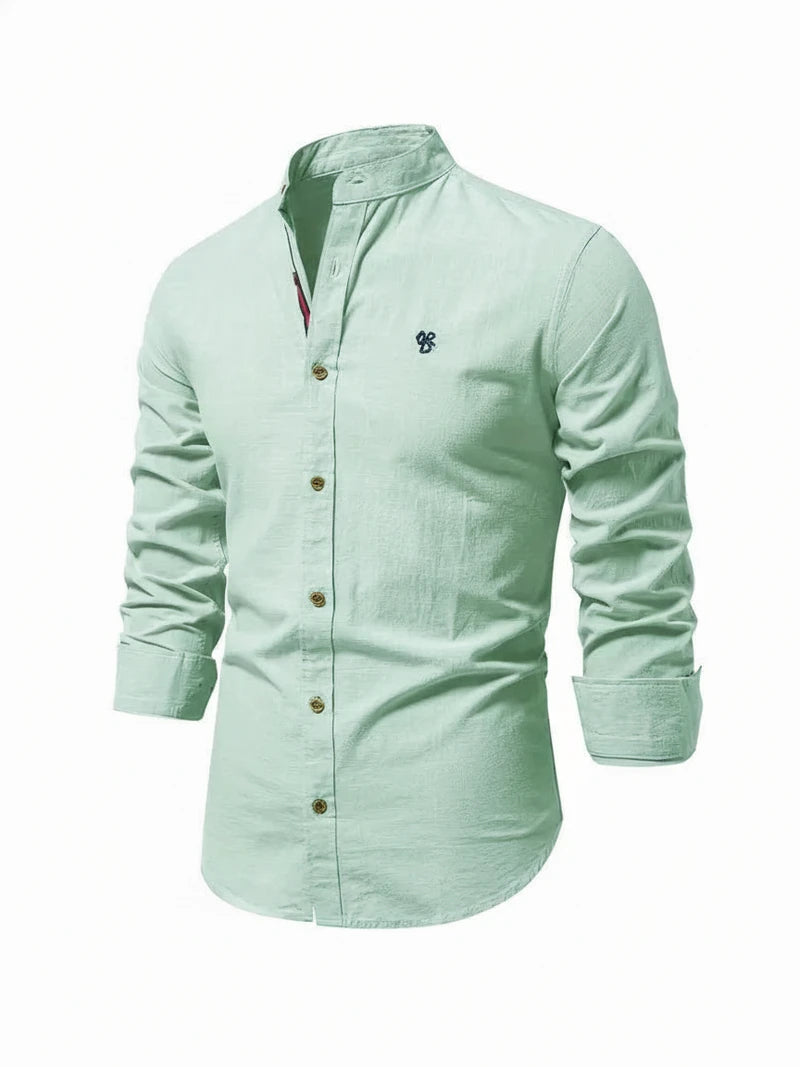 Men's Band Collar Stylish Shirt