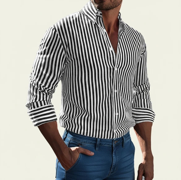 Men's Striped Button-Down Shirt