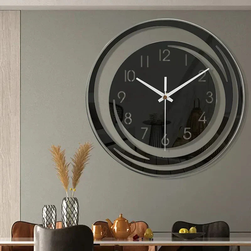Modern Wall Clock with Silent Quartz Mechanism and Three-Dimensional Acrylic Design – Scandinavian-Style Home Decor