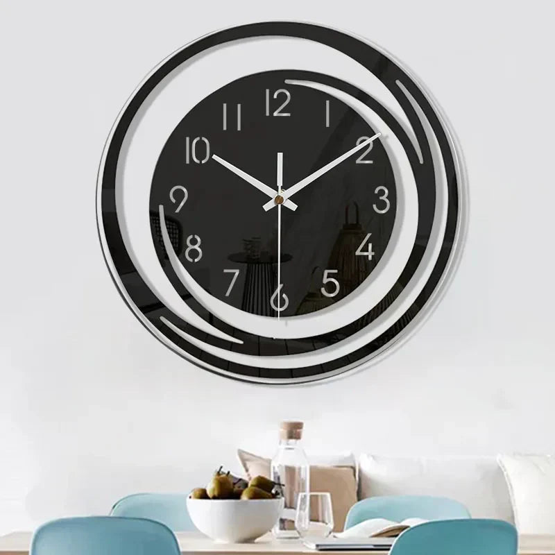 Modern Wall Clock with Silent Quartz Mechanism and Three-Dimensional Acrylic Design – Scandinavian-Style Home Decor