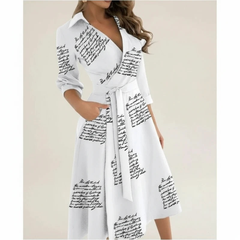 Elegant Wrap A Line Midi Dress