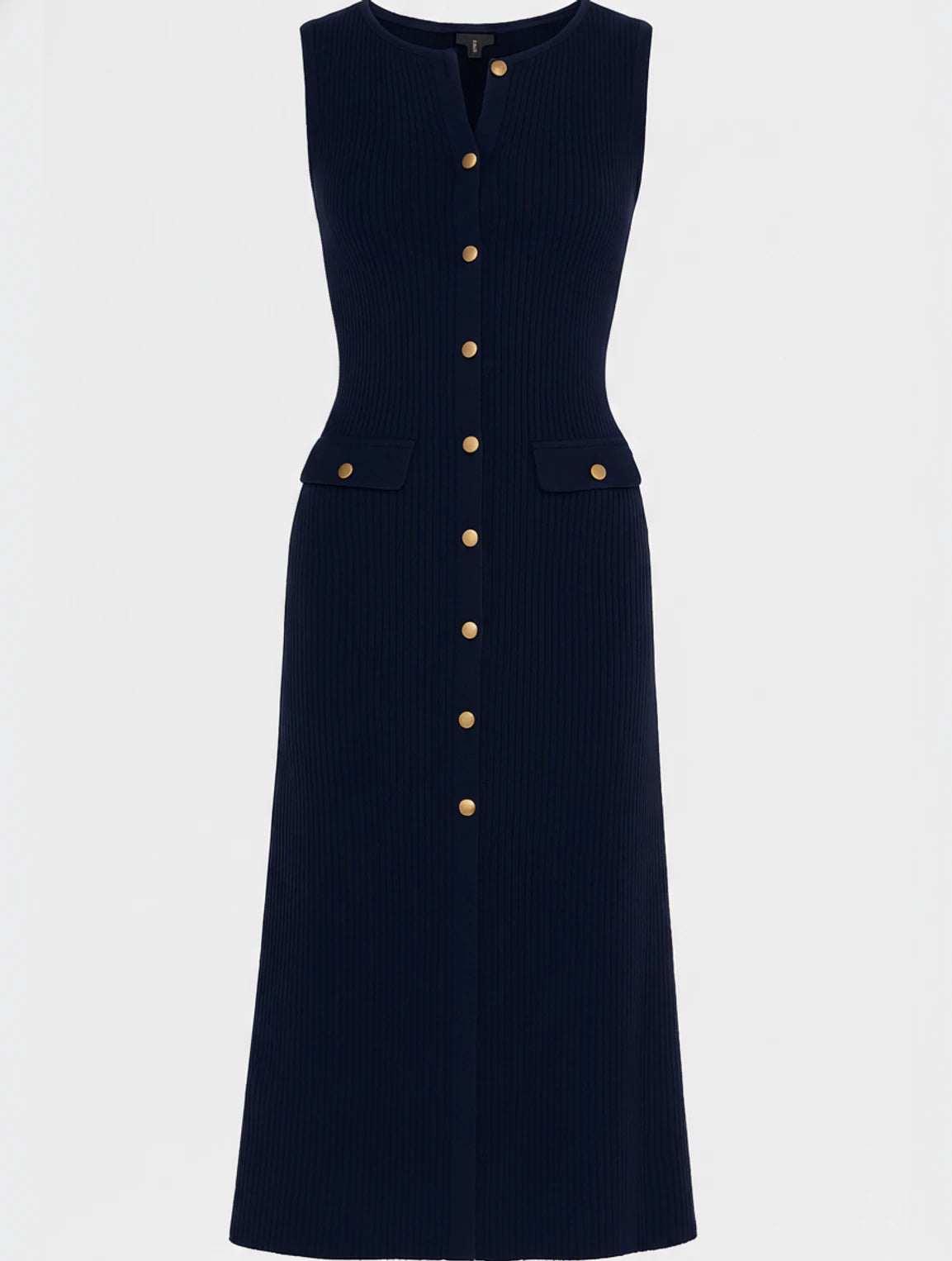 Women's Button Front A Line Midi Dress