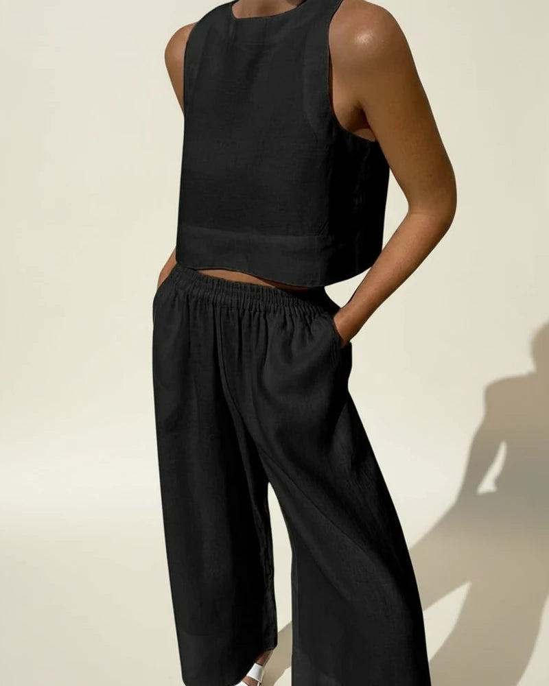 Women's Cropped Two-Piece Set