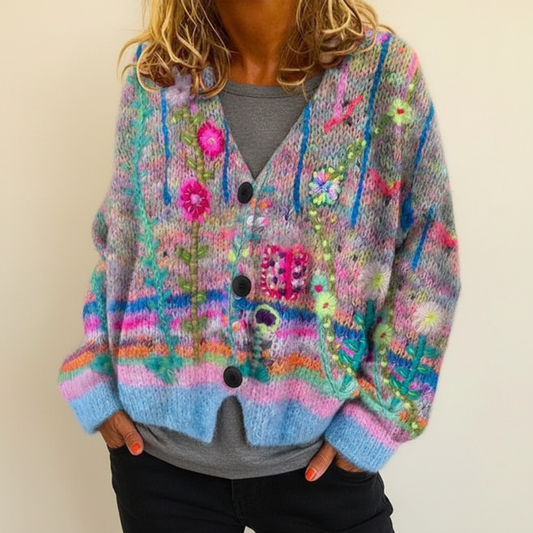 Women's Floral Embroidered Cardigan