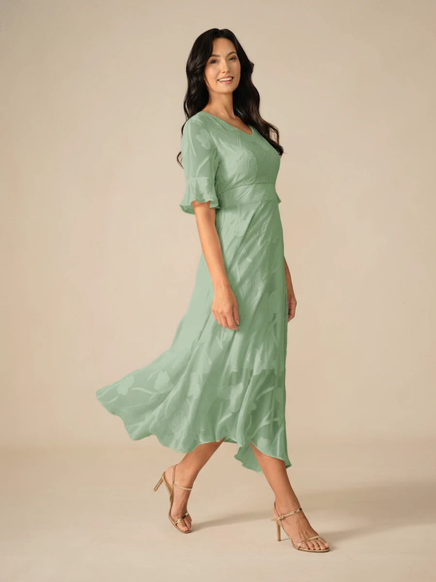 Elegant Floral A Line Midi Dress