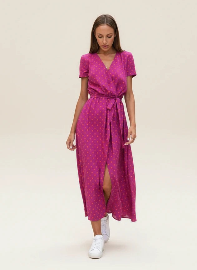 Floral Wrap Midi Dress