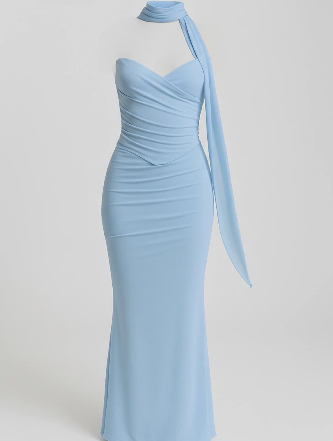 Elegant Strapless Sweetheart Maxi Dress